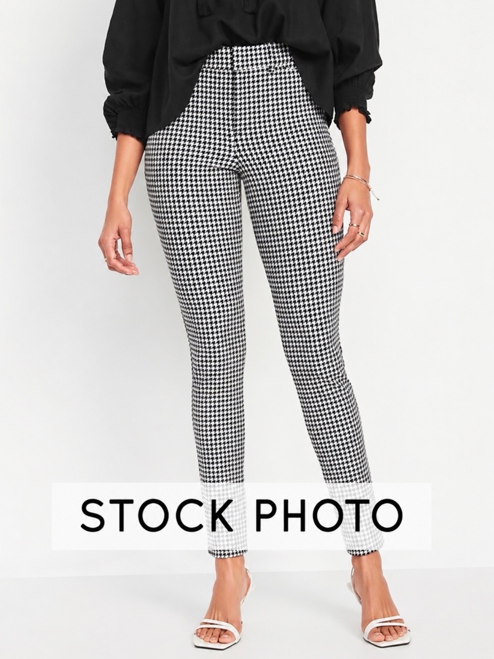 Old Navy Houndstooth High-Rise Skinny Pants - Black & White